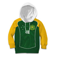 Custom Australia Football Kid Hoodie Aboriginal Pattern Sporty Style-Green Color - Wonder Print Shop
