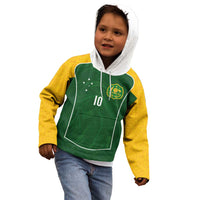Custom Australia Football Kid Hoodie Aboriginal Pattern Sporty Style-Green Color - Wonder Print Shop