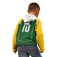 Custom Australia Football Kid Hoodie Aboriginal Pattern Sporty Style-Green Color - Wonder Print Shop