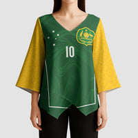 Custom Australia Football Kimono Sleeve Blouse Aboriginal Pattern Sporty Style-Green Color - Wonder Print Shop