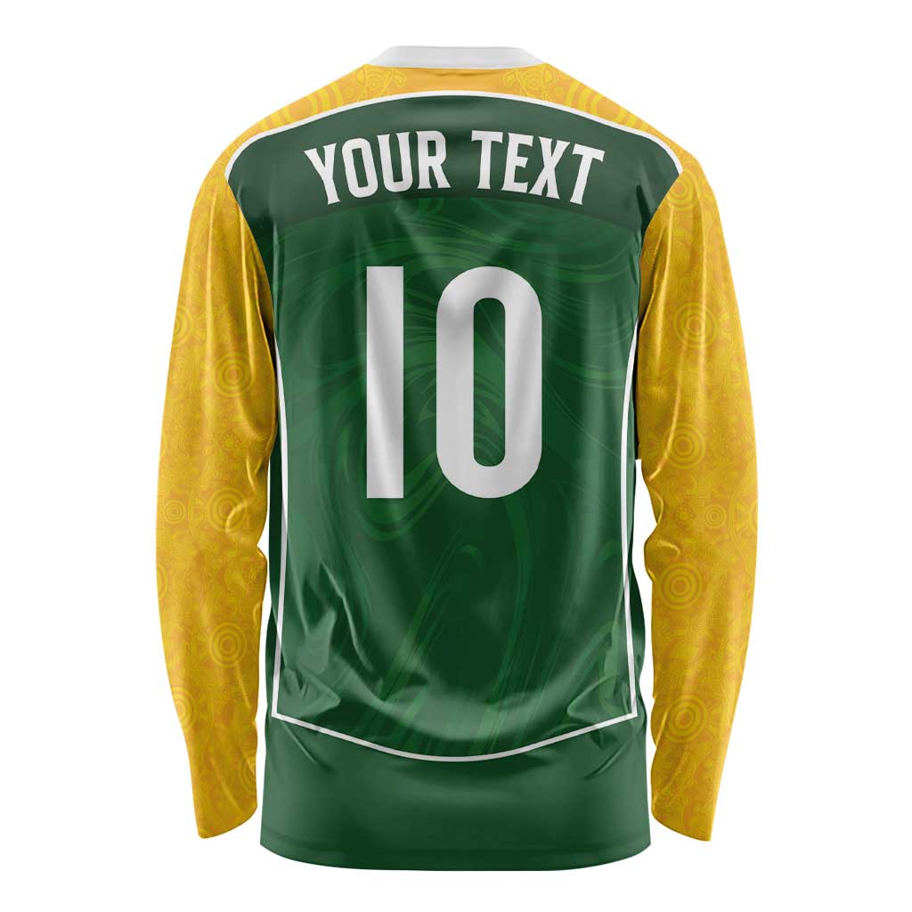 Custom Australia Football Long Sleeve Shirt Aboriginal Pattern Sporty Style-Green Color - Wonder Print Shop