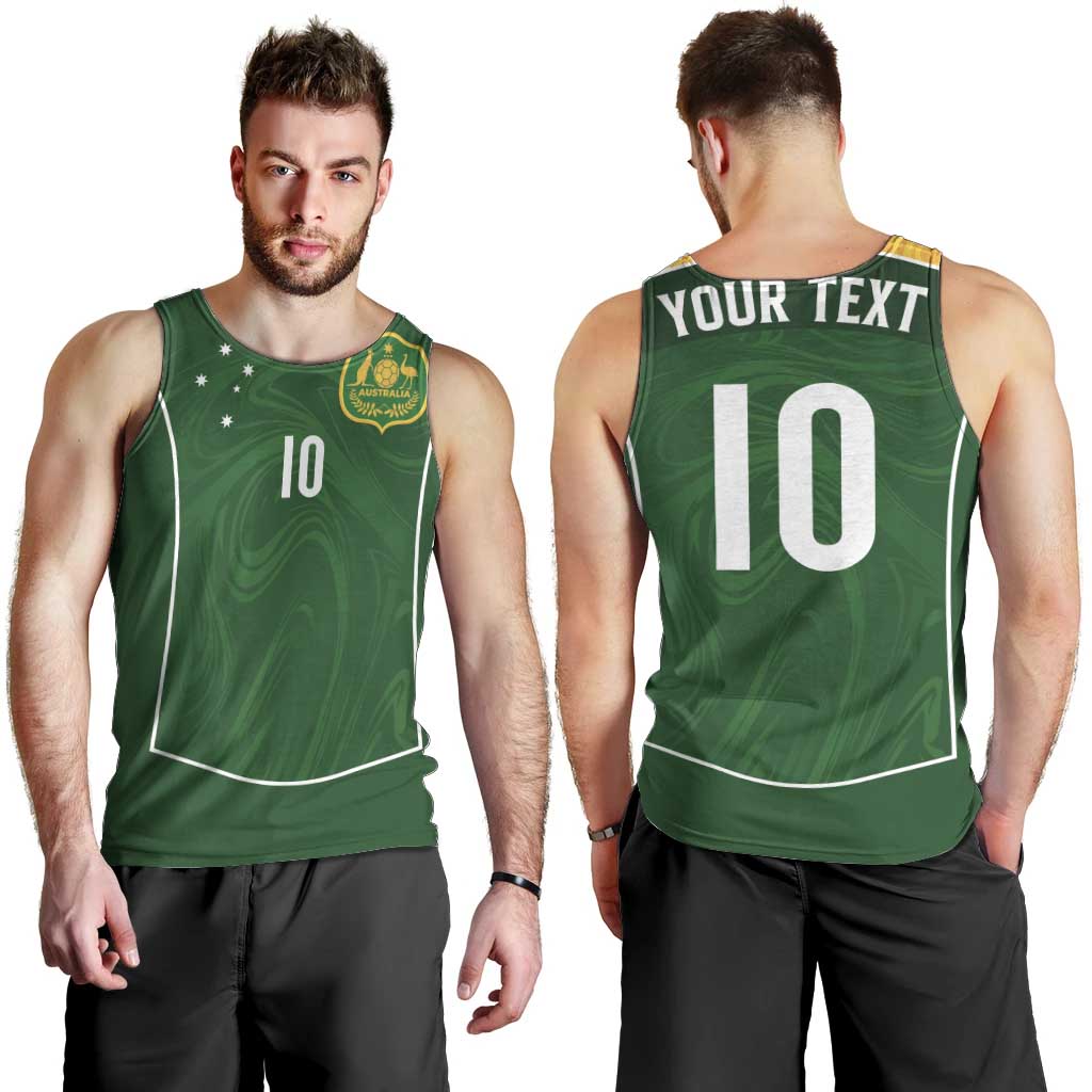 Custom Australia Football Men Tank Top Aboriginal Pattern Sporty Style-Green Color - Wonder Print Shop
