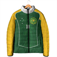 Custom Australia Football Padded Jacket Aboriginal Pattern Sporty Style-Green Color - Wonder Print Shop