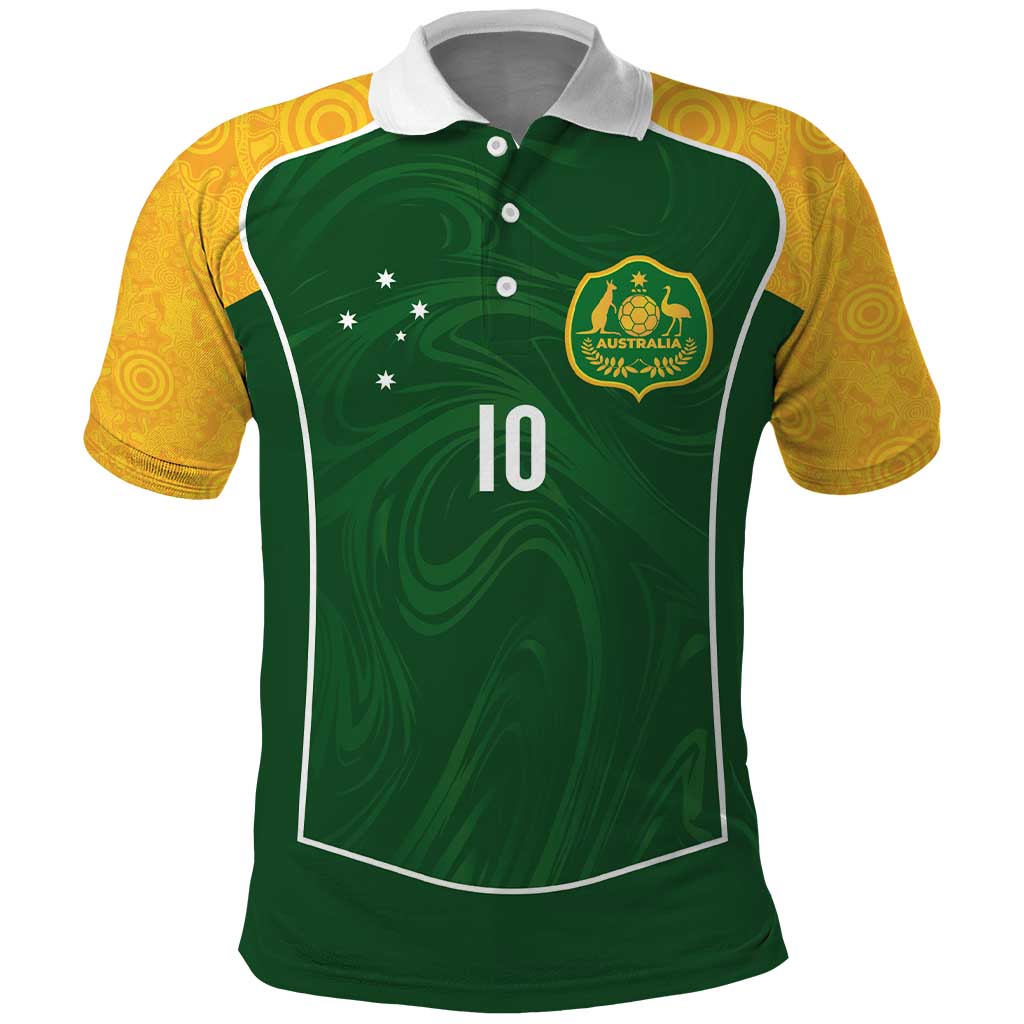 Custom Australia Football Polo Shirt Aboriginal Pattern Sporty Style-Green Color - Wonder Print Shop