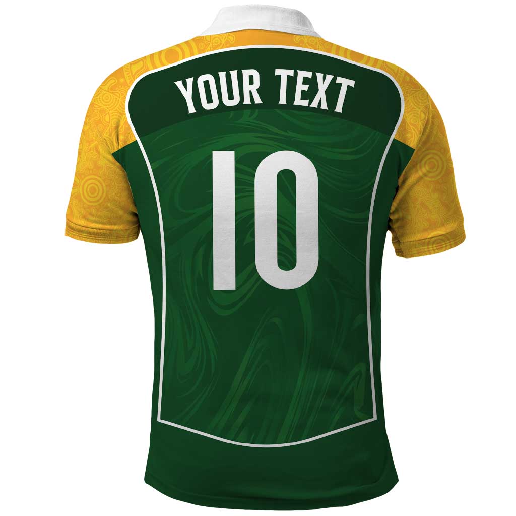 Custom Australia Football Polo Shirt Aboriginal Pattern Sporty Style-Green Color - Wonder Print Shop