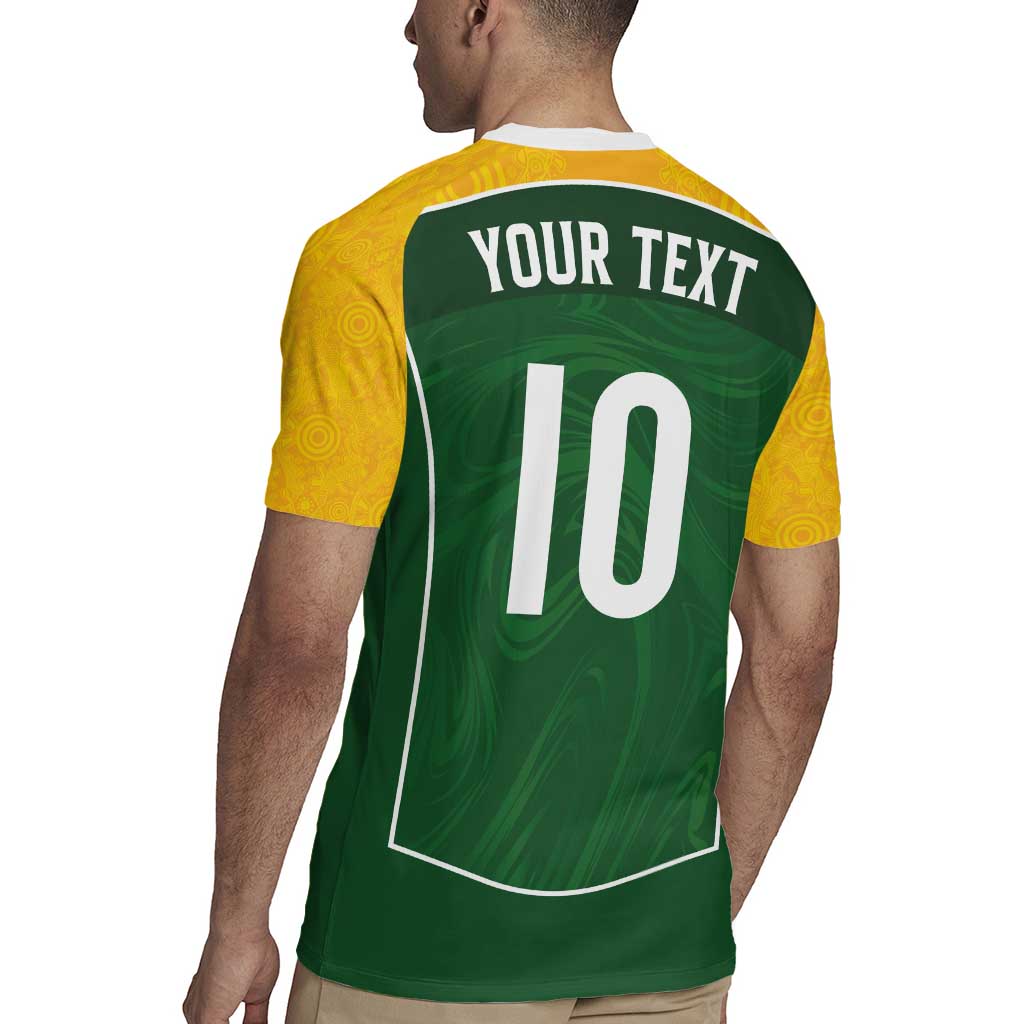 Custom Australia Football Rugby Jersey Aboriginal Pattern Sporty Style-Green Color - Wonder Print Shop