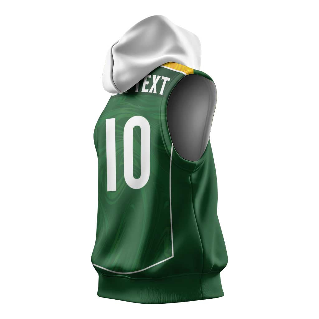 Custom Australia Football Sleeveless Hoodie Aboriginal Pattern Sporty Style-Green Color - Wonder Print Shop