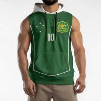 Custom Australia Football Sleeveless Hoodie Aboriginal Pattern Sporty Style-Green Color - Wonder Print Shop