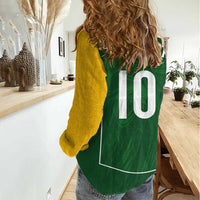 Custom Australia Football Women Casual Shirt Aboriginal Pattern Sporty Style-Green Color - Wonder Print Shop