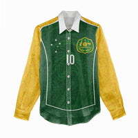 Custom Australia Football Women Casual Shirt Aboriginal Pattern Sporty Style-Green Color - Wonder Print Shop