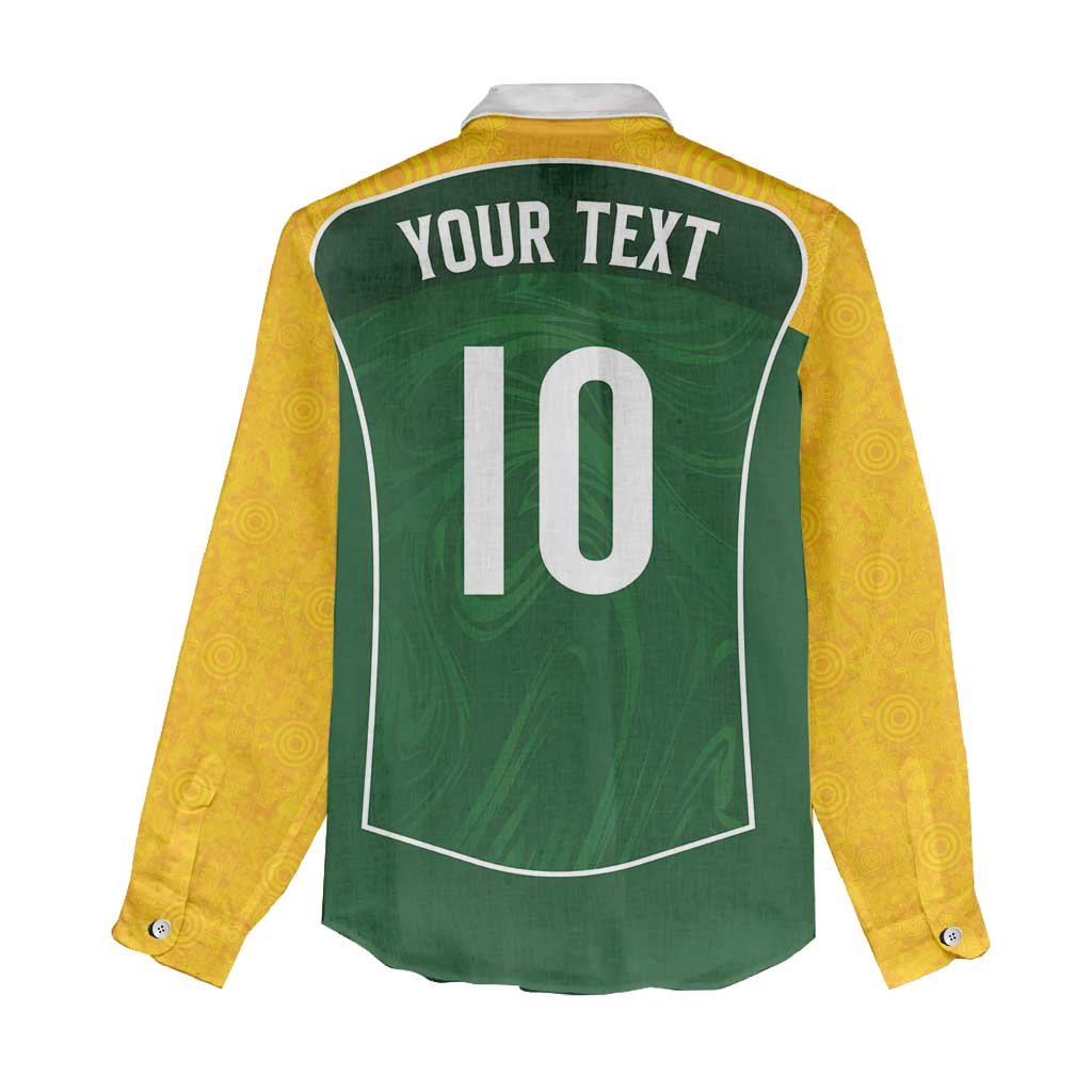 Custom Australia Football Women Casual Shirt Aboriginal Pattern Sporty Style-Green Color - Wonder Print Shop