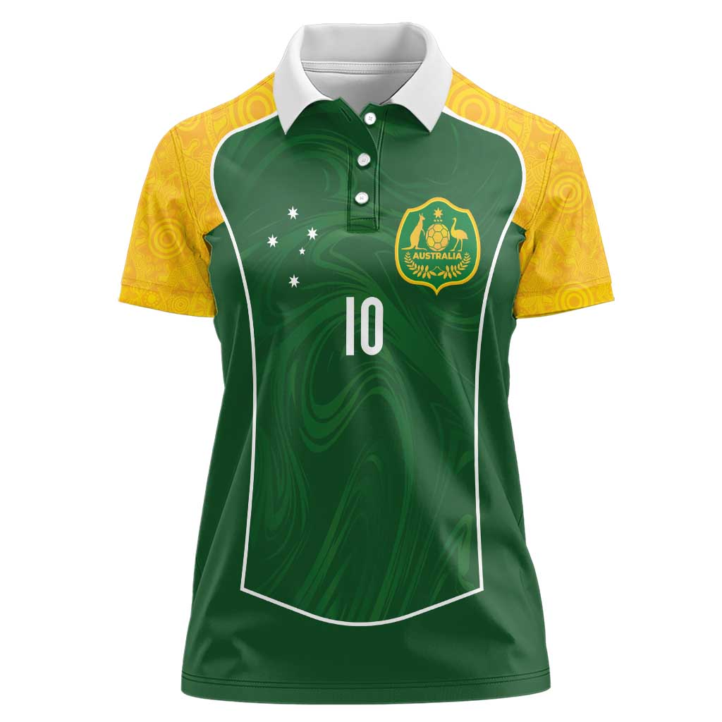 Custom Australia Football Women Polo Shirt Aboriginal Pattern Sporty Style-Green Color - Wonder Print Shop