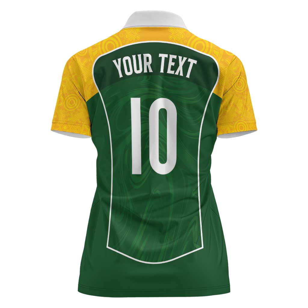 Custom Australia Football Women Polo Shirt Aboriginal Pattern Sporty Style-Green Color - Wonder Print Shop