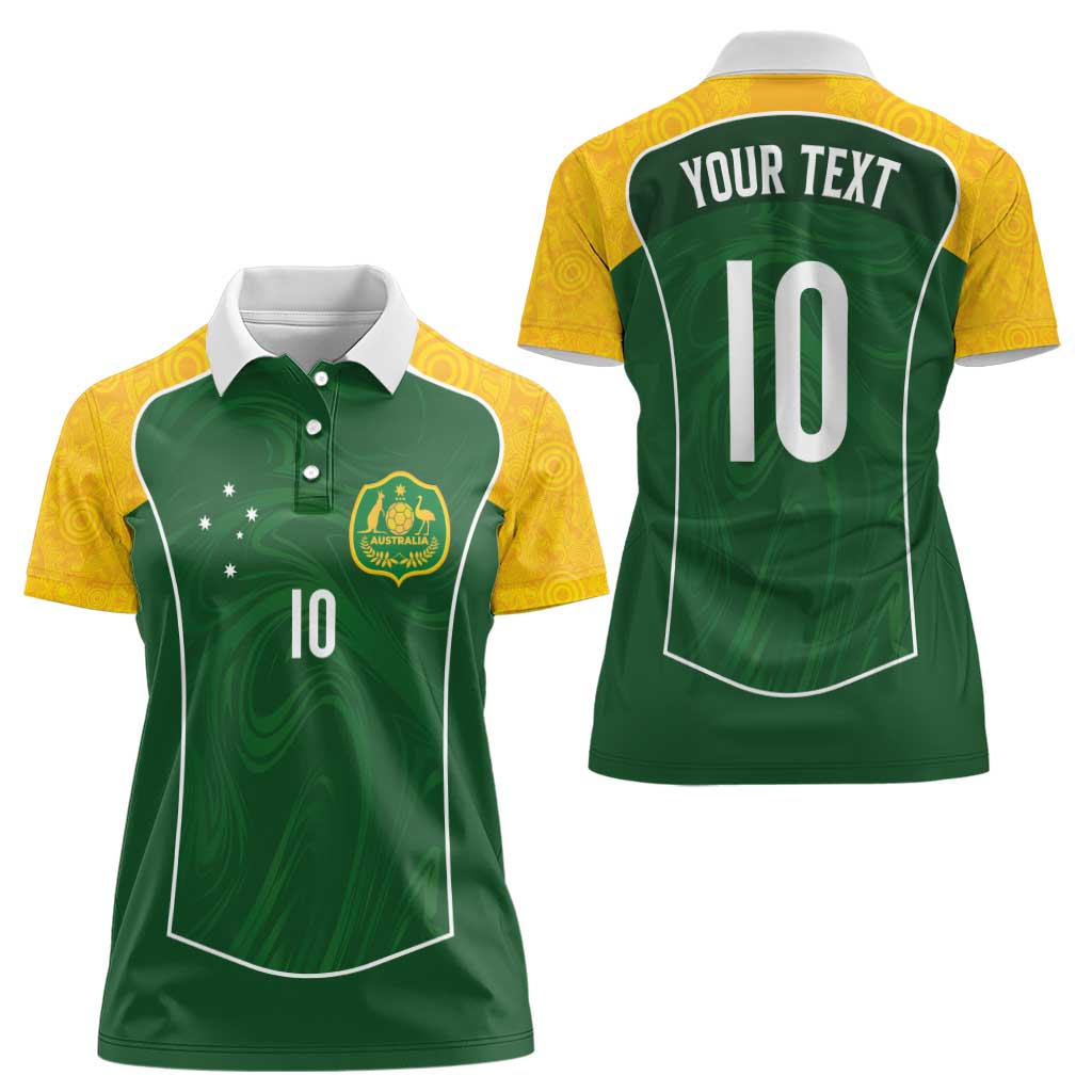 Custom Australia Football Women Polo Shirt Aboriginal Pattern Sporty Style-Green Color - Wonder Print Shop
