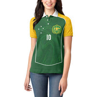 Custom Australia Football Women Polo Shirt Aboriginal Pattern Sporty Style-Green Color - Wonder Print Shop