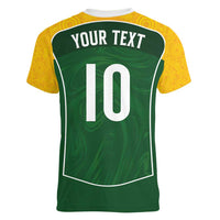 Custom Australia Football Women V-Neck T-Shirt Aboriginal Pattern Sporty Style-Green Color - Wonder Print Shop