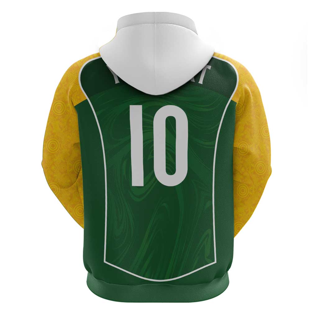 Custom Australia Football Zip Hoodie Aboriginal Pattern Sporty Style-Green Color - Wonder Print Shop