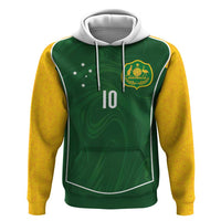 Custom Australia Football Zip Hoodie Aboriginal Pattern Sporty Style-Green Color - Wonder Print Shop