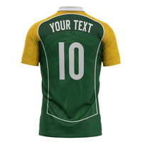 Custom Australia Football Zipper Polo Shirt Aboriginal Pattern Sporty Style-Green Color - Wonder Print Shop