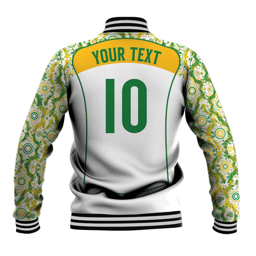 Custom Australia Football Baseball Jacket Aboriginal Pattern Sporty Style-White Color - Wonder Print Shop