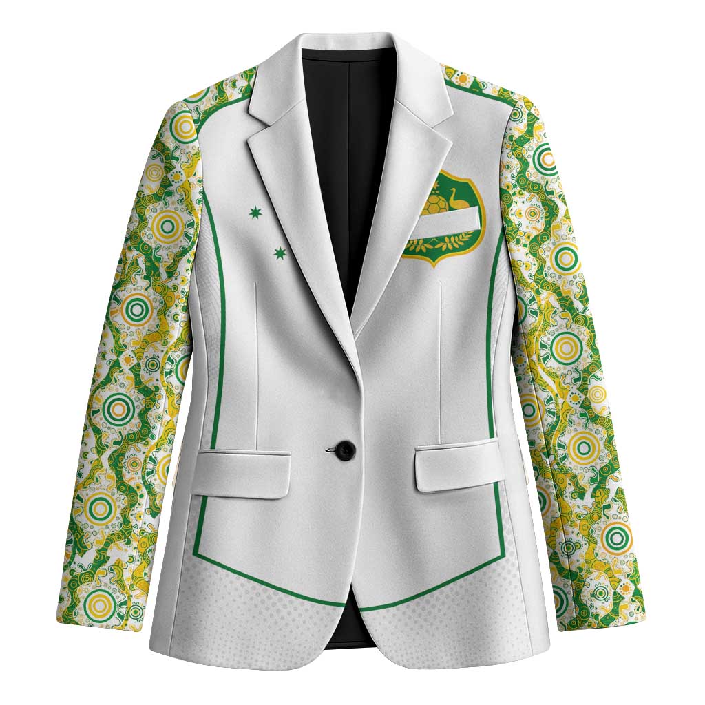 Custom Australia Football Blazer Aboriginal Pattern Sporty Style-White Color - Wonder Print Shop