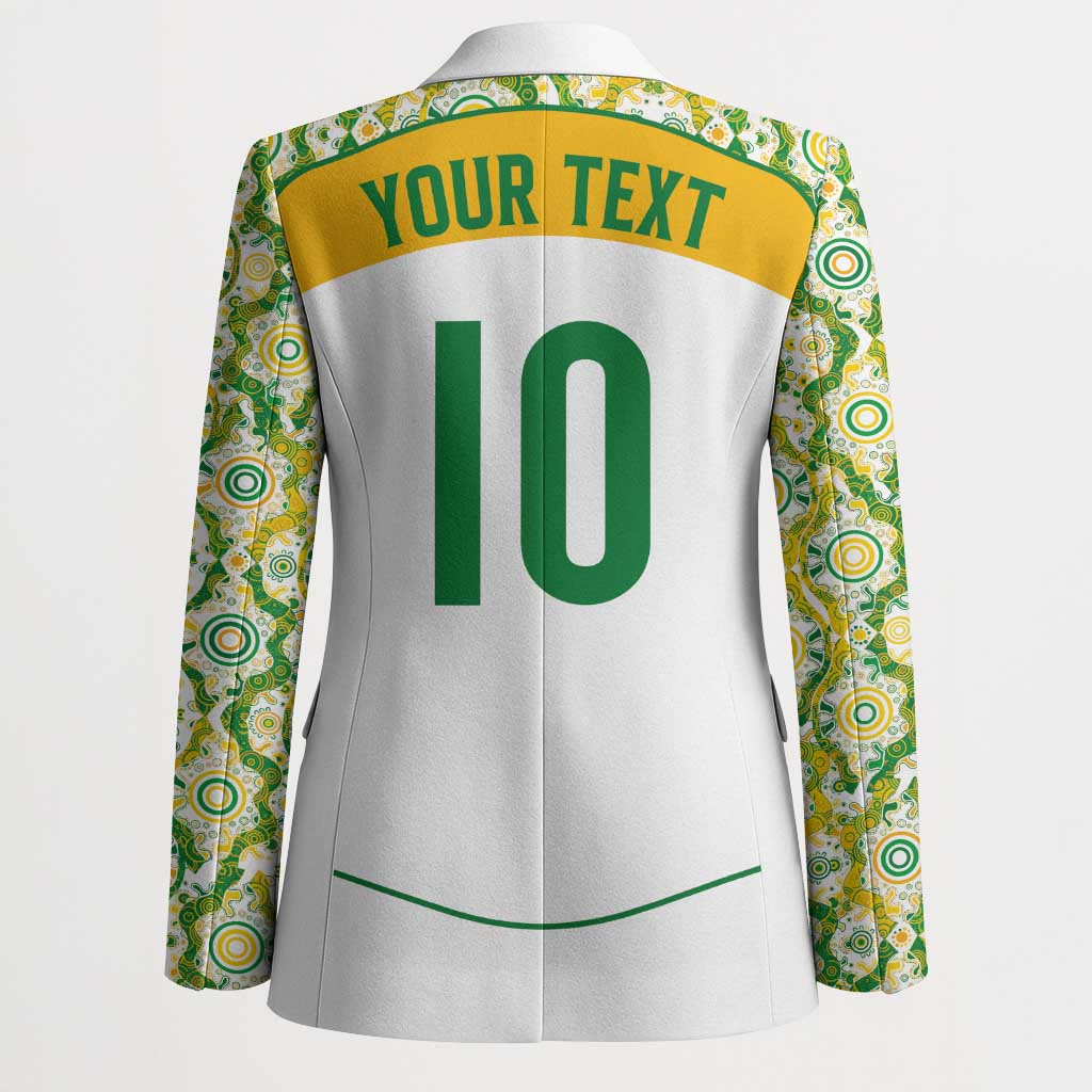 Custom Australia Football Blazer Aboriginal Pattern Sporty Style-White Color - Wonder Print Shop