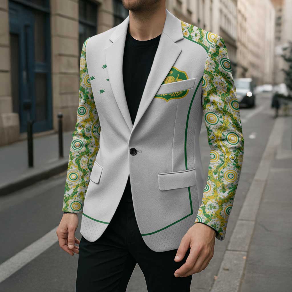 Custom Australia Football Blazer Aboriginal Pattern Sporty Style-White Color - Wonder Print Shop