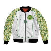 Custom Australia Football Bomber Jacket Aboriginal Pattern Sporty Style-White Color - Wonder Print Shop