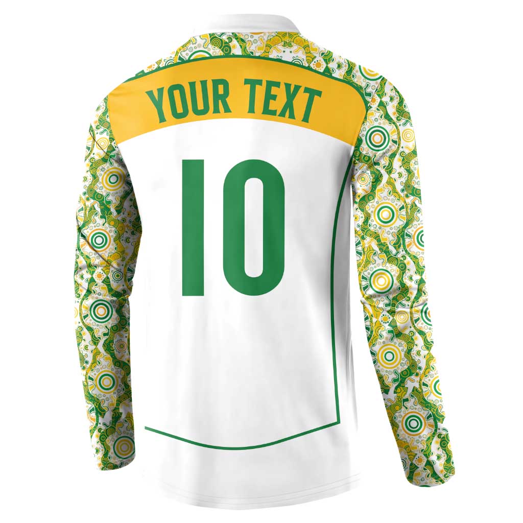 Custom Australia Football Button Sweatshirt Aboriginal Pattern Sporty Style-White Color - Wonder Print Shop