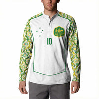 Custom Australia Football Button Sweatshirt Aboriginal Pattern Sporty Style-White Color - Wonder Print Shop