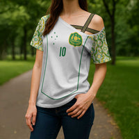Custom Australia Football Cross Shoulder Shirt Aboriginal Pattern Sporty Style-White Color - Wonder Print Shop