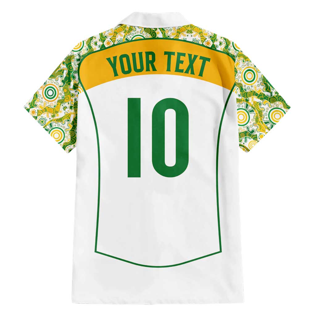 Custom Australia Football Hawaiian Shirt Aboriginal Pattern Sporty Style-White Color - Wonder Print Shop