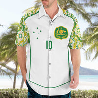 Custom Australia Football Hawaiian Shirt Aboriginal Pattern Sporty Style-White Color - Wonder Print Shop