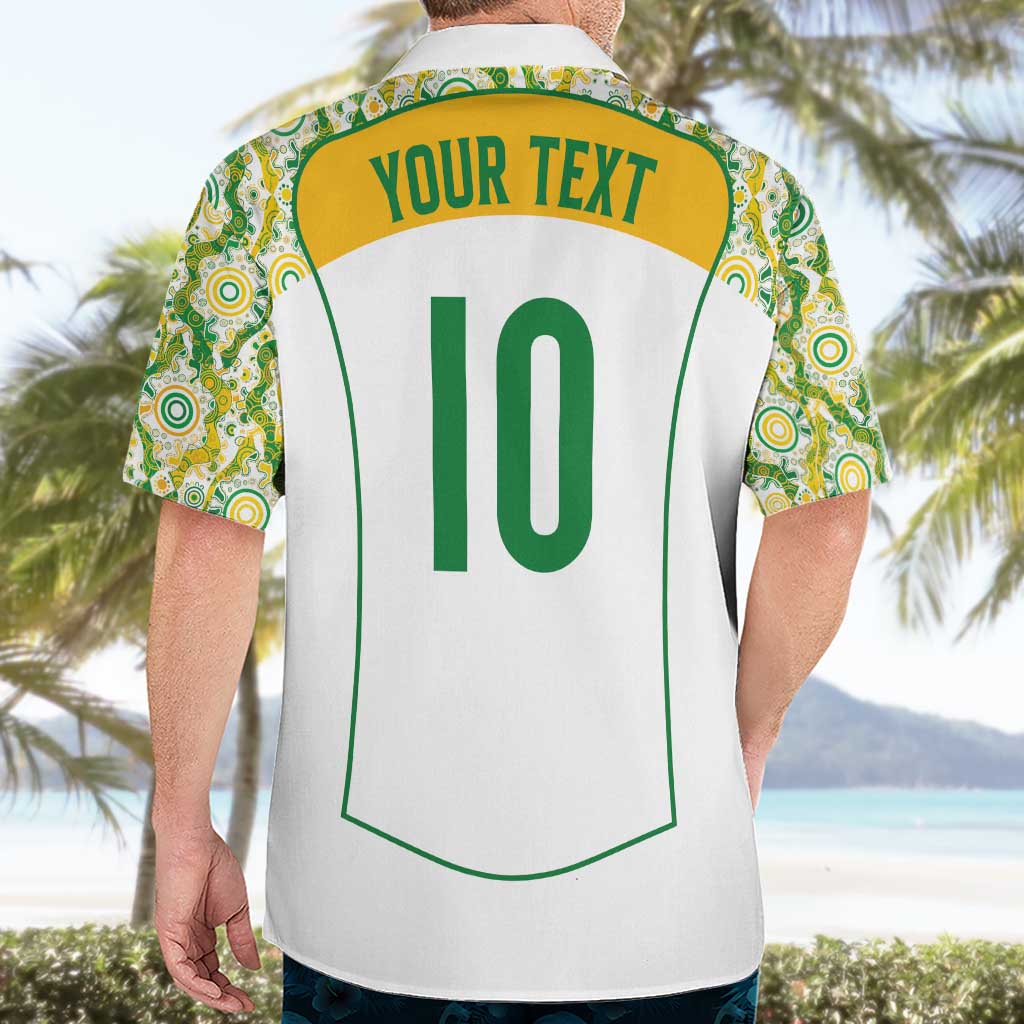 Custom Australia Football Hawaiian Shirt Aboriginal Pattern Sporty Style-White Color - Wonder Print Shop