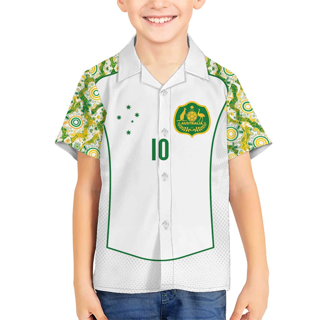 Custom Australia Football Hawaiian Shirt Aboriginal Pattern Sporty Style-White Color - Wonder Print Shop