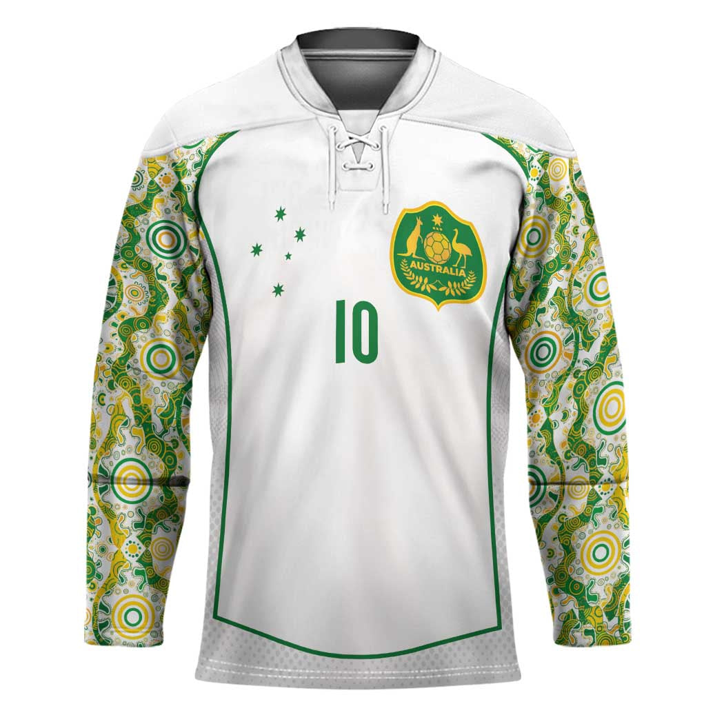 Custom Australia Football Hockey Jersey Aboriginal Pattern Sporty Style-White Color - Wonder Print Shop