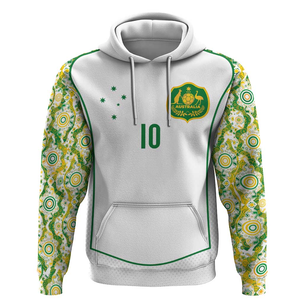 Custom Australia Football Hoodie Aboriginal Pattern Sporty Style-White Color - Wonder Print Shop