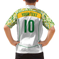Custom Australia Football Kid Hawaiian Shirt Aboriginal Pattern Sporty Style-White Color - Wonder Print Shop