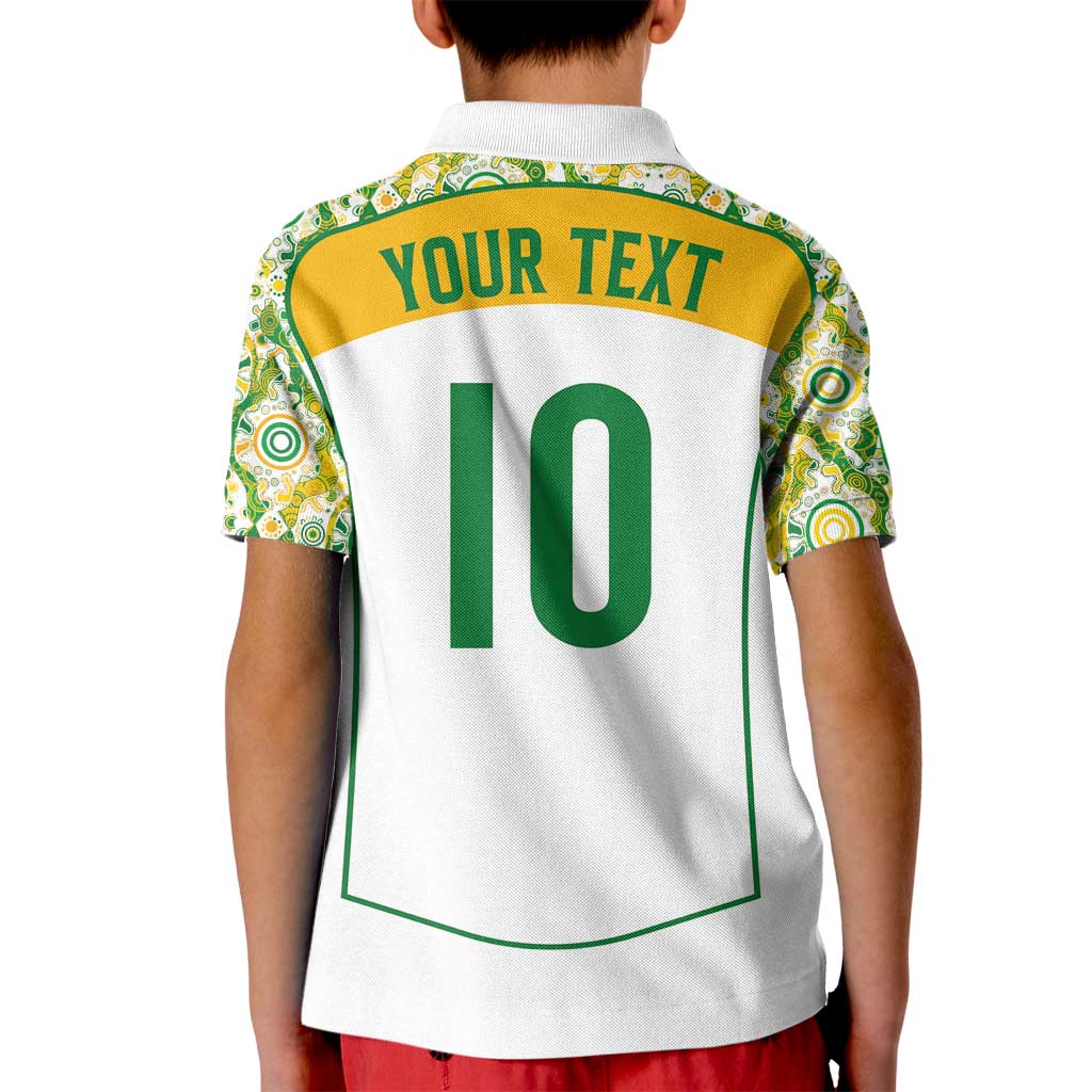 Custom Australia Football Kid Polo Shirt Aboriginal Pattern Sporty Style-White Color - Wonder Print Shop