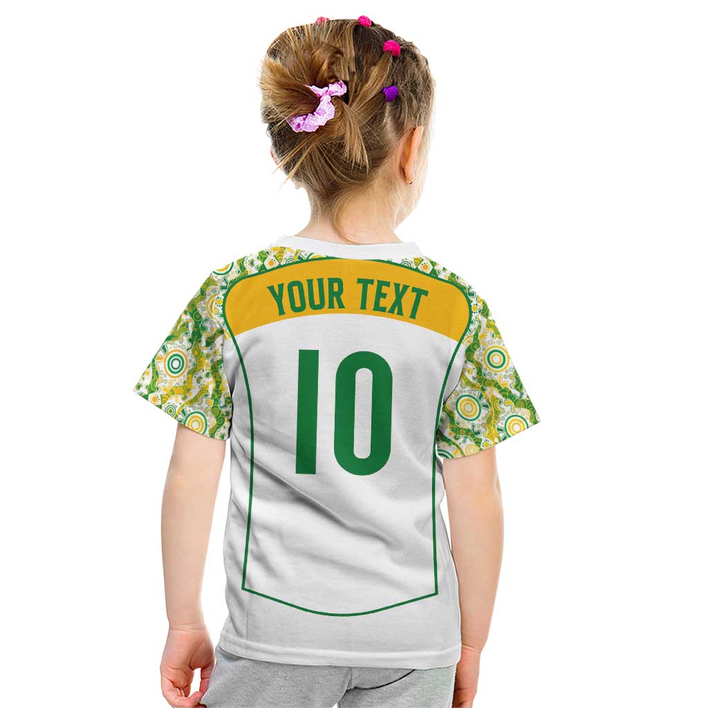 Custom Australia Football Kid T Shirt Aboriginal Pattern Sporty Style-White Color - Wonder Print Shop