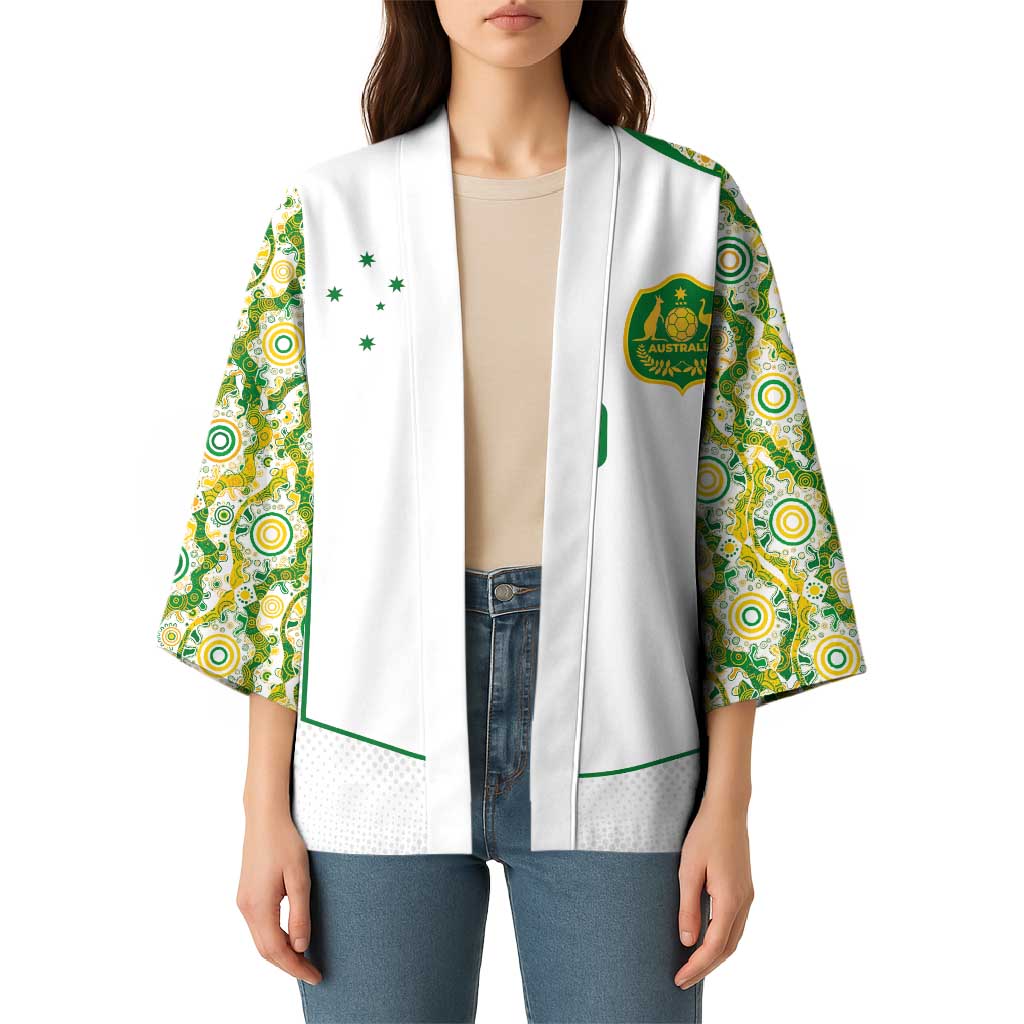 Custom Australia Football Kimono Aboriginal Pattern Sporty Style-White Color - Wonder Print Shop