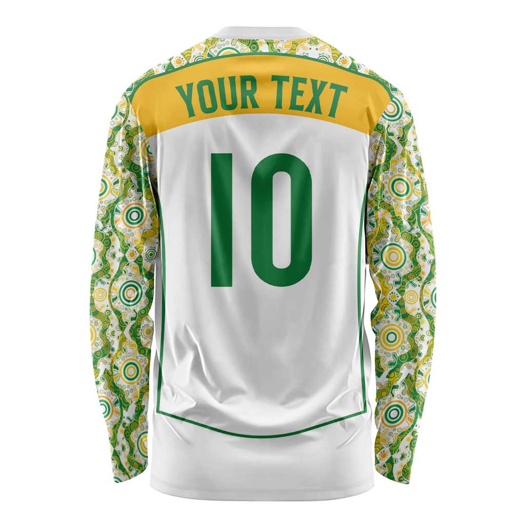 Custom Australia Football Long Sleeve Shirt Aboriginal Pattern Sporty Style-White Color - Wonder Print Shop