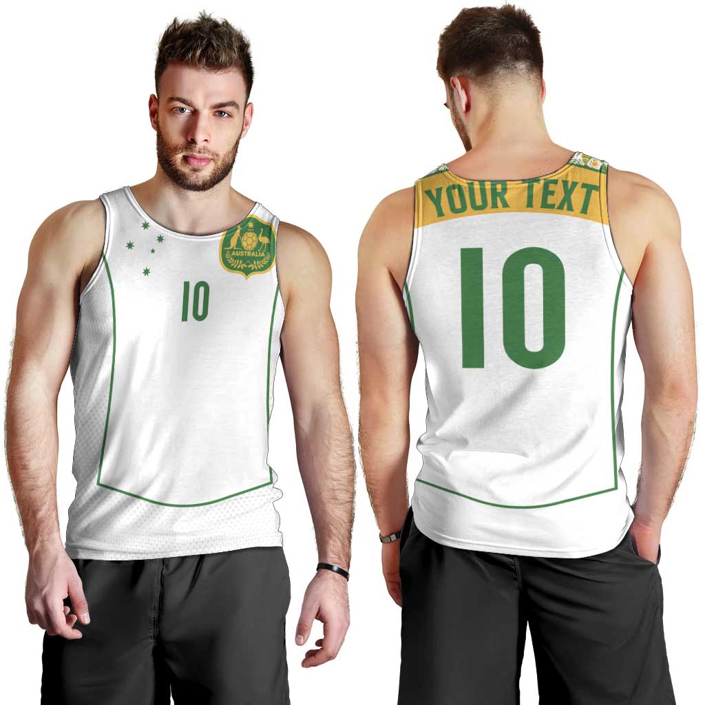 Custom Australia Football Men Tank Top Aboriginal Pattern Sporty Style-White Color - Wonder Print Shop