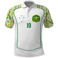 Custom Australia Football Polo Shirt Aboriginal Pattern Sporty Style-White Color - Wonder Print Shop