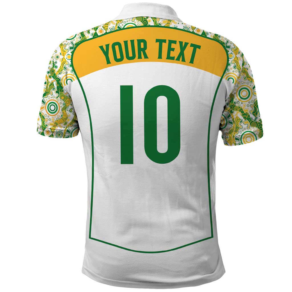 Custom Australia Football Polo Shirt Aboriginal Pattern Sporty Style-White Color - Wonder Print Shop