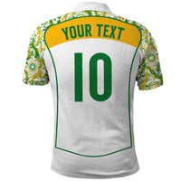 Custom Australia Football Polo Shirt Aboriginal Pattern Sporty Style-White Color - Wonder Print Shop