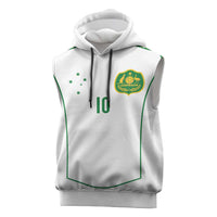 Custom Australia Football Sleeveless Hoodie Aboriginal Pattern Sporty Style-White Color - Wonder Print Shop
