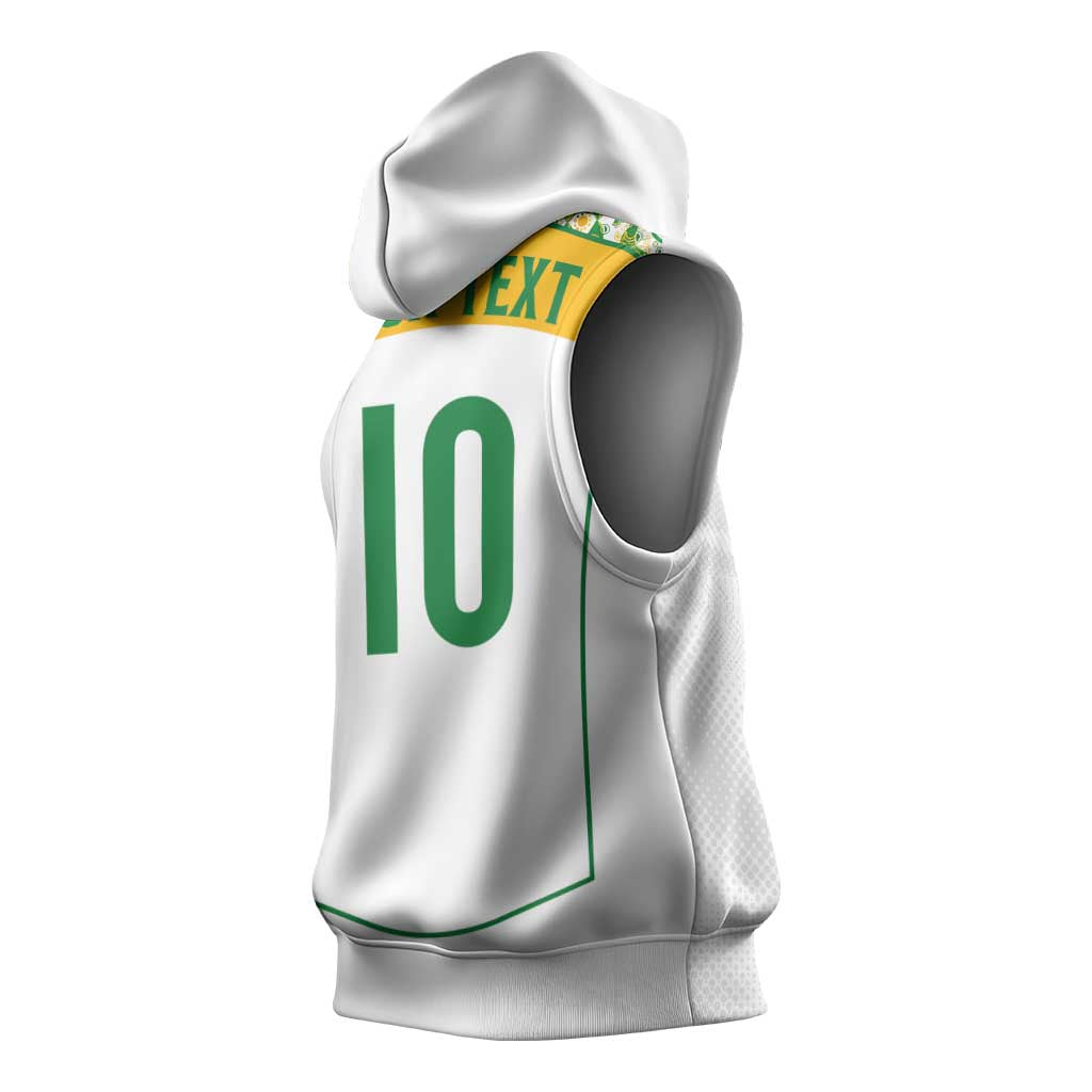 Custom Australia Football Sleeveless Hoodie Aboriginal Pattern Sporty Style-White Color - Wonder Print Shop