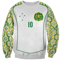 Custom Australia Football Sweatshirt Aboriginal Pattern Sporty Style-White Color - Wonder Print Shop