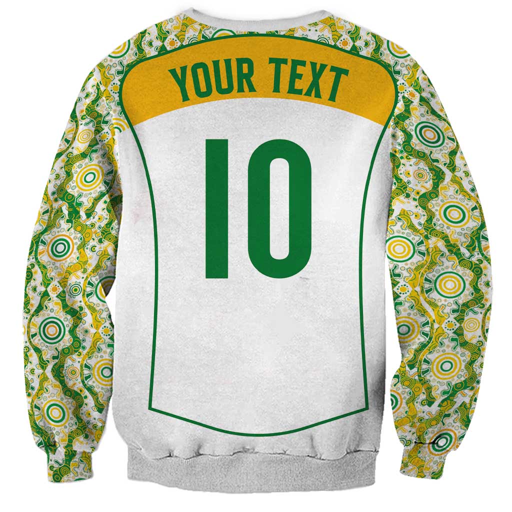 Custom Australia Football Sweatshirt Aboriginal Pattern Sporty Style-White Color - Wonder Print Shop